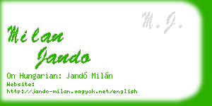 milan jando business card